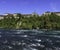 The Rhine river just above the Rhine Falls in Switzerland