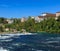 The Rhine river just above the Rhine Falls in Switzerland