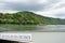 Rhine River with Viking River Cruises sign on gangway.