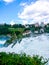 Rhine waterfall in Switzerland, closeup