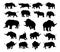 Rhino Animal Silhouettes