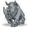 Rhino animal strong Run Vector