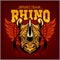 Rhino athletic design complete with rhinoceros mascot vector illustration