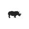 Rhino black icon. Rhinoceros silhouette symbol isolated on white background. Wild animal pictogram for logotype