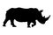 Rhino. Black silhouette