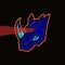 Rhino bluish mascot logo - flat design