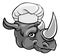 Rhino Chef Mascot Cartoon Character