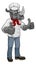 Rhino Chef Mascot Cartoon Character