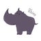 Rhino . Child fun pattern icon.