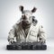 Rhino Dj: 3d Illustration On White Background