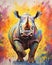rhino form and spirit through an abstract lens. dynamic and expressive rhino print fashion design cute rhino poster