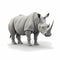 Rhino Full Body Illustration. Generative AI