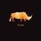 Rhino Gradient Orange on a dark background. logo. symbol. vector