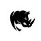Rhino head logo or icon in black and white color