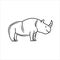 Rhino logo icon vector black lineart