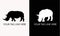 Rhino logo template. Endangered African Rhinoceros silhouette icon. eps 10