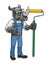 Rhino Painter Decorator Paint Roller Mascot Man