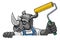 Rhino Painter Decorator Paint Roller Mascot Man