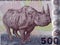 Rhino a portrait from Tanzanian money
