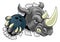 Rhino Rhinoceros Bowling Cartoon Sports Mascot