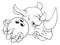 Rhino Rhinoceros Bowling Cartoon Sports Mascot