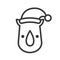 Rhino wearing santa hat outline icon editable stroke