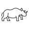 Rhino wild icon, outline style