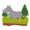 Rhino wildlife cute animal cartoon