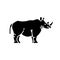 Rhinoceros black glyph icon
