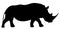 rhinoceros black silhouette, on white background