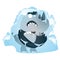 rhinoceros cartoon freezing. Vector illustration decorative design