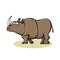 Rhinoceros cartoon vector illustration isolated on a white background