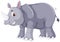 A rhinoceros character on white background