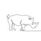 Rhinoceros continuous line art drawing one single artistic minimalism design