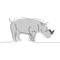 Rhinoceros continuous line art drawing one single artistic minimalism design