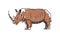 Rhinoceros hand drawn isolated icon