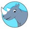 Rhinoceros icon flat