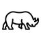 Rhinoceros icon, outline style