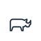 rhinoceros icon vector from animal and nature concept. Thin line illustration of rhinoceros editable stroke. rhinoceros linear