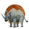 A rhinoceros illustration.. Vector illustration decorative design