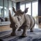 Rhinoceros Made of Yarn - House Decoration Habitat Statement