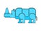 Rhinoceros outline style. Wild beast linear style. Animal of Af