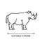 Rhinoceros pixel perfect linear icon