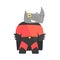 Rhinoceros Smiling Animal Dressed As Superhero With A Cape Comic Masked Vigilante Geometric Character