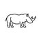 Rhinoceros vector icon. Wild animal.