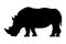 Rhinoceros vector illustration black silhouette