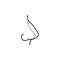 Rhinoplasty, nose curve icon. Element of anti aging outline icon for mobile concept and web apps. Thin line Rhinoplasty, nose