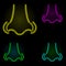 Rhinoplasty, nose curve neon color set icon. Simple thin line, outline vector of anti age icons for ui and ux, website or mobile