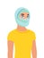 Rhinoplasty, recovery process after surgery. In minimalist style Cartoon flat Vector