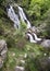 Rhiwargor Waterfall landscape in Snowdonia National Park during